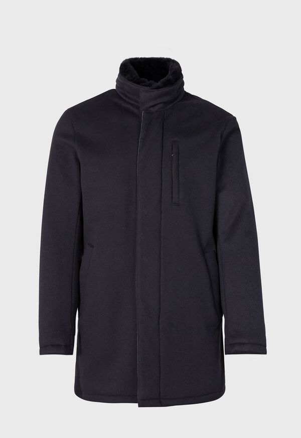 Paul Stuart Cashmere Storm System Coat with Removable Fur trim, image 1