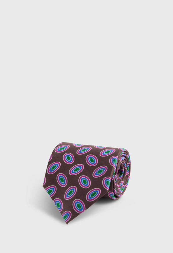 Paul Stuart Printed Silk Tossed Oval Tie, image 1
