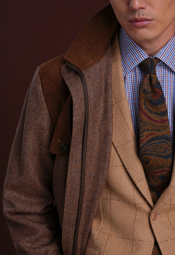 Paul Stuart Tweed Hunting Jacket with Suede Trim, image 7