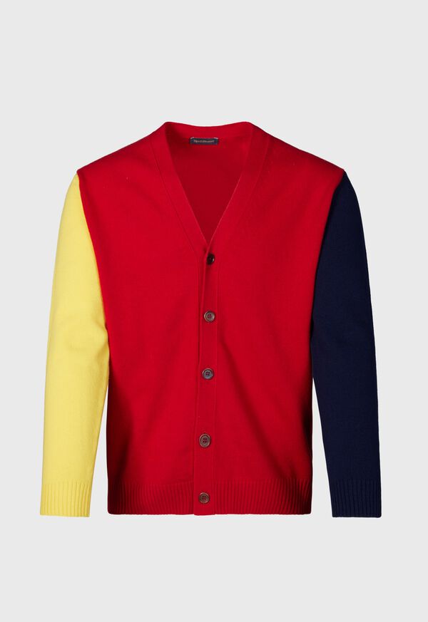 Paul Stuart Wool Colorblock Cardigan, image 1