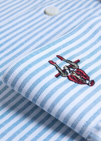 Paul Stuart Cotton Striped Oxford Logo Sport Shirt, thumbnail 3