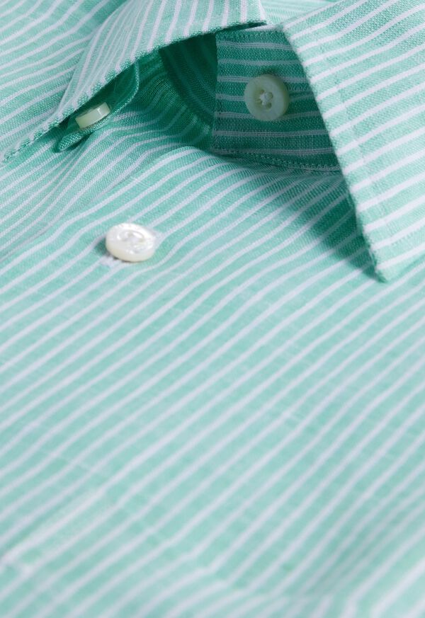 Paul Stuart Linen Pencil Stripe Sport Shirt, image 2