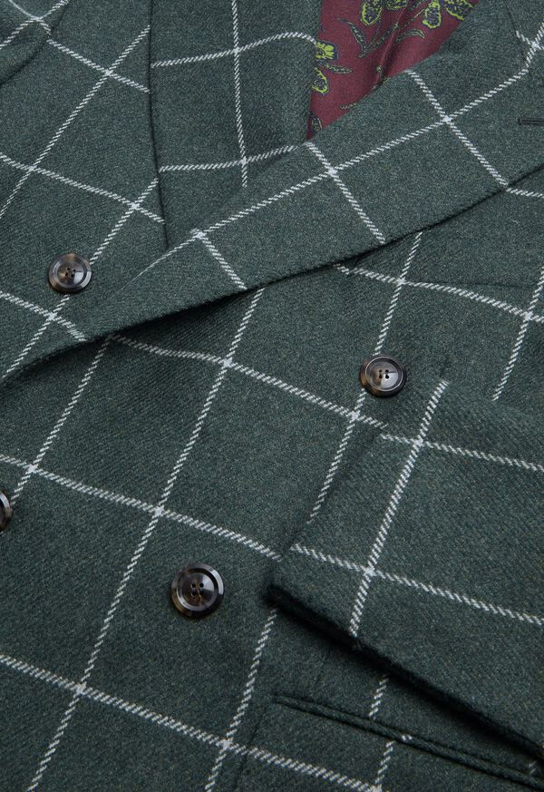 Paul Stuart Classic Double Breasted Windowpane Wool Coat, image 2