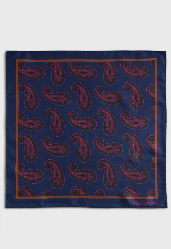 Paul Stuart Paisley Print Pocket Square, image 2