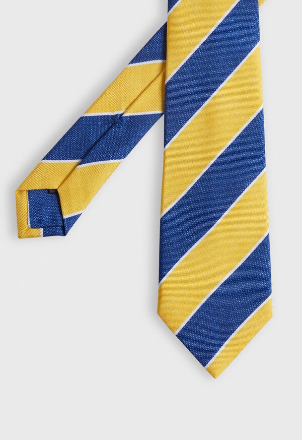 Paul Stuart Printed Silk Melange Wide Stripe Tie, image 1