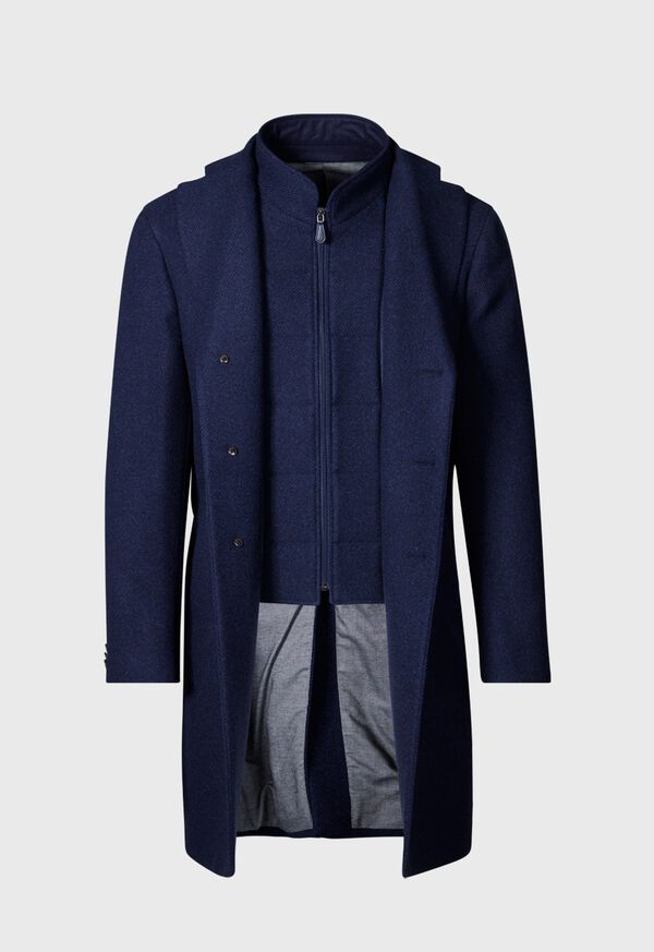 Paul Stuart Navy Wool Overcoat with Gilet, image 5