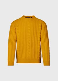 Paul Stuart Wool Cable and Rib Crewneck Sweater, thumbnail 1