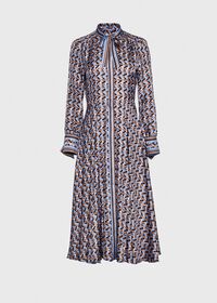 Paul Stuart Abstract Print Silk Dress, thumbnail 1