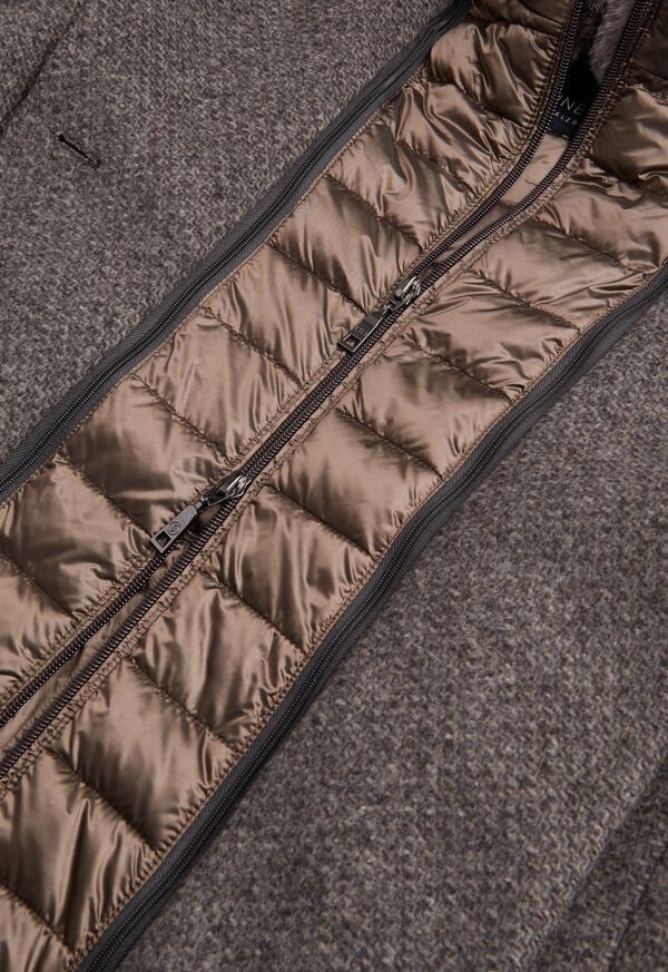 Paul Stuart Tweed Coat with Removable Vest & Fur, image 4
