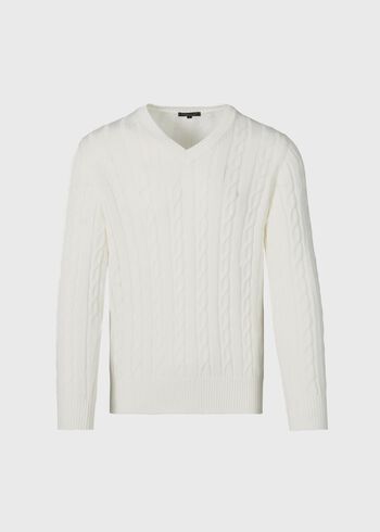 Paul Stuart Cotton Cable V-Neck Pullover