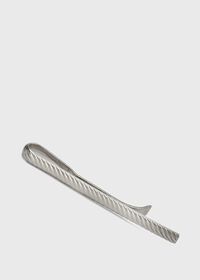 Paul Stuart Diagonal Ribbed Sterling Silver Tie Bar, thumbnail 1