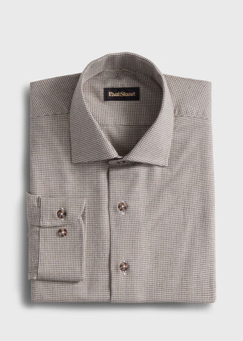 Paul Stuart Brushed Cotton Houndstooth Sport Shirt