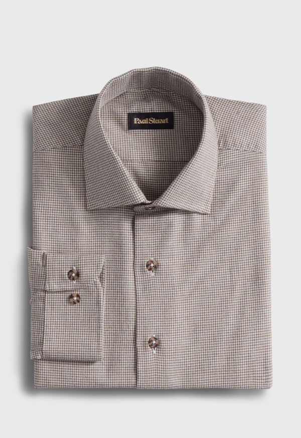 Paul Stuart Brushed Cotton Houndstooth Sport Shirt, image 1