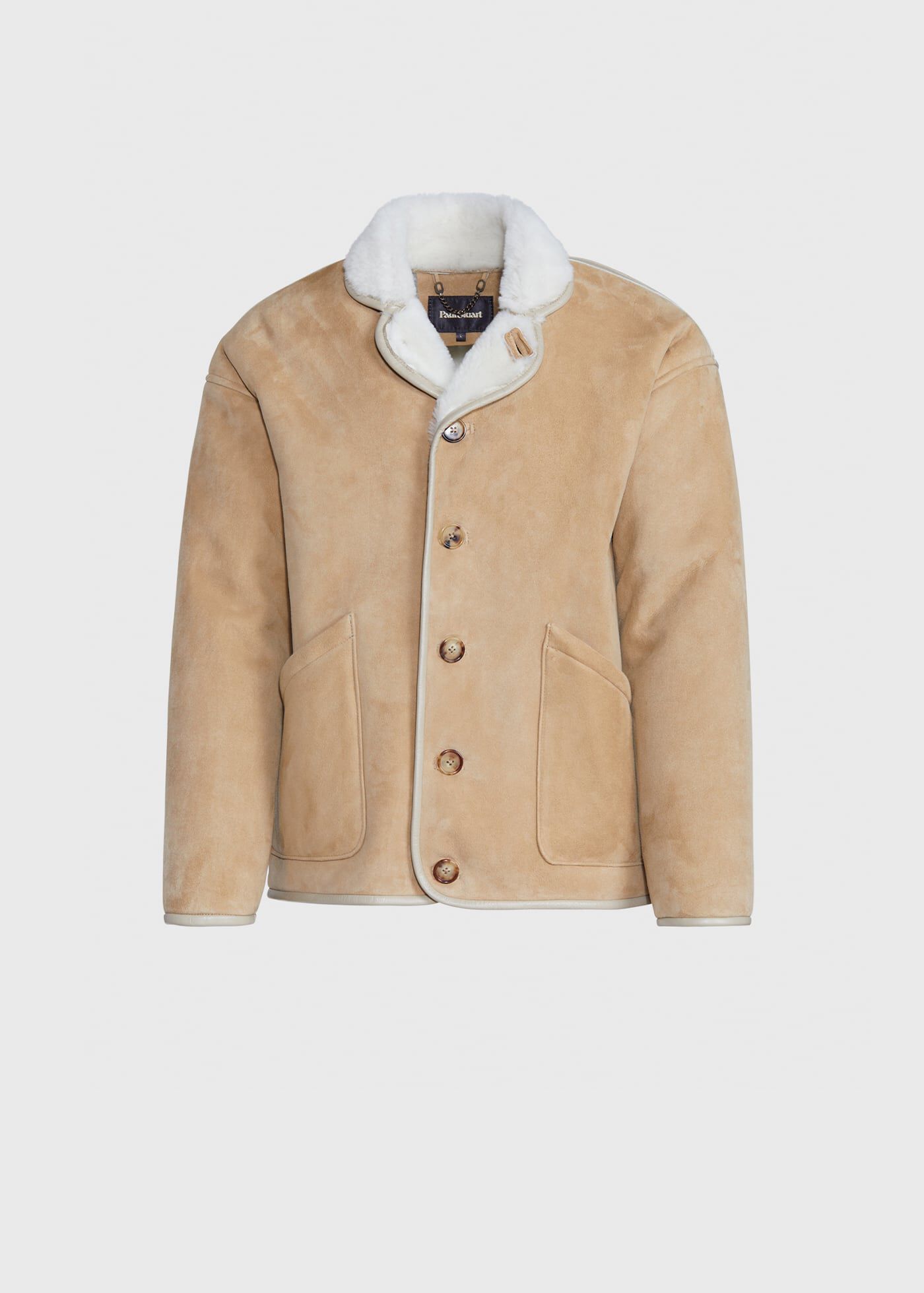 Camel shearling top coat