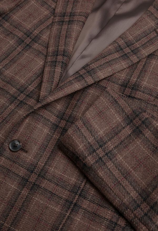 Paul Stuart Brown Plaid Wool Sport Jacket, image 2