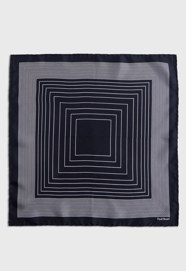 Paul Stuart Square Pattern Silk Pocket Square, image 2