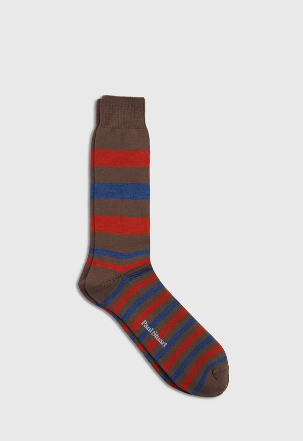 Paul Stuart Wool Multicolor Stripe Sock, image 1