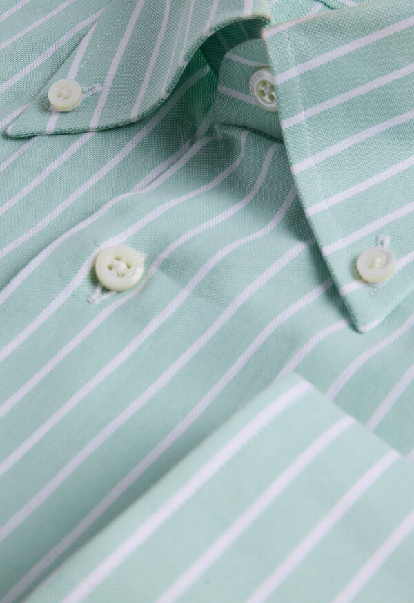 Paul Stuart Wide Striped Oxford Logo Sport Shirt, image 3
