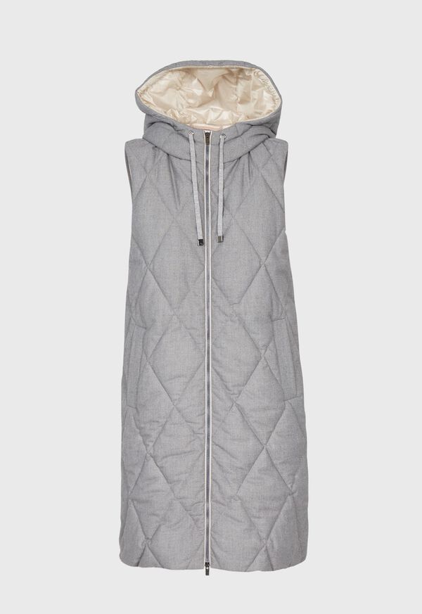 Paul Stuart Long Quilted Flannel Vest, image 1