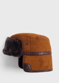 Paul Stuart Round Shearling Hat with Snaps, thumbnail 1