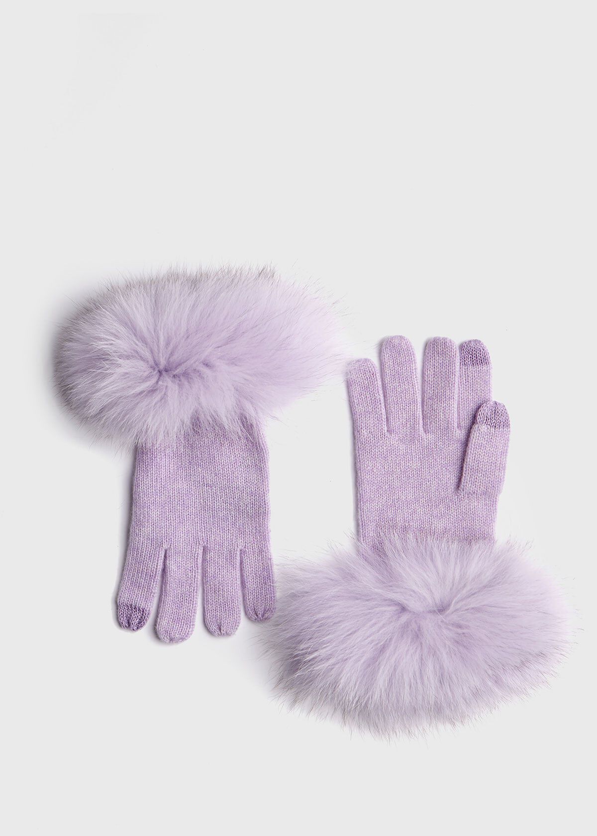 Touchscreen Fox Fur Trim Glove