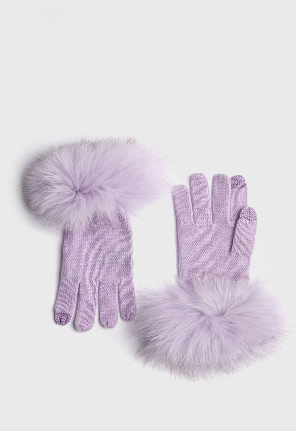 Paul Stuart Touchscreen Fox Fur Trim Glove, image 3
