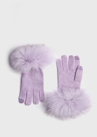 Paul Stuart Touchscreen Fox Fur Trim Glove, thumbnail 1