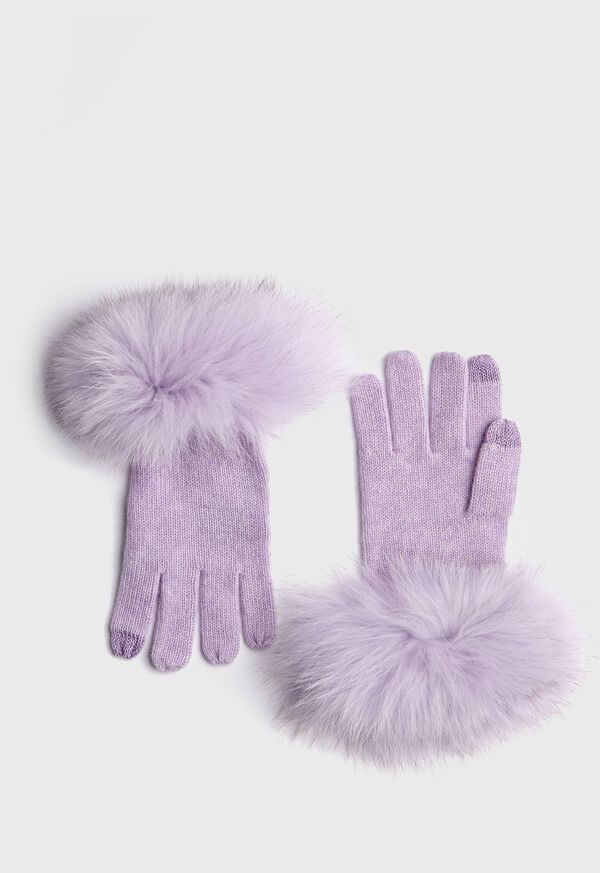 Paul Stuart Touchscreen Fox Fur Trim Glove, image 1