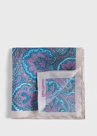 Paul Stuart Printed Silk Paisley Pocket Square, thumbnail 1