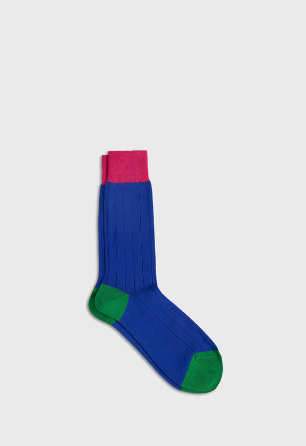 Paul Stuart Mercerized Cotton Ribbed Sock, image 1