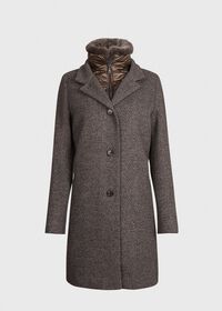 Paul Stuart Tweed Coat with Removable Vest & Fur, thumbnail 1