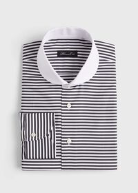 Paul Stuart Horizontal Stripe Round Collar Shirt, thumbnail 1