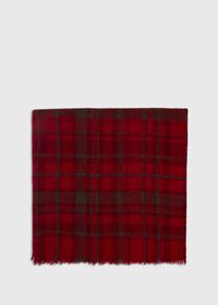Paul Stuart Red and Brown Boucle Plaid Scarf, thumbnail 3