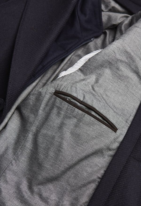 Paul Stuart Navy Twill 3 Button Coat with Gilet, image 4