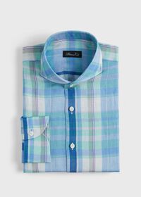 Paul Stuart Printed Linen Plaid Sport Shirt, thumbnail 1