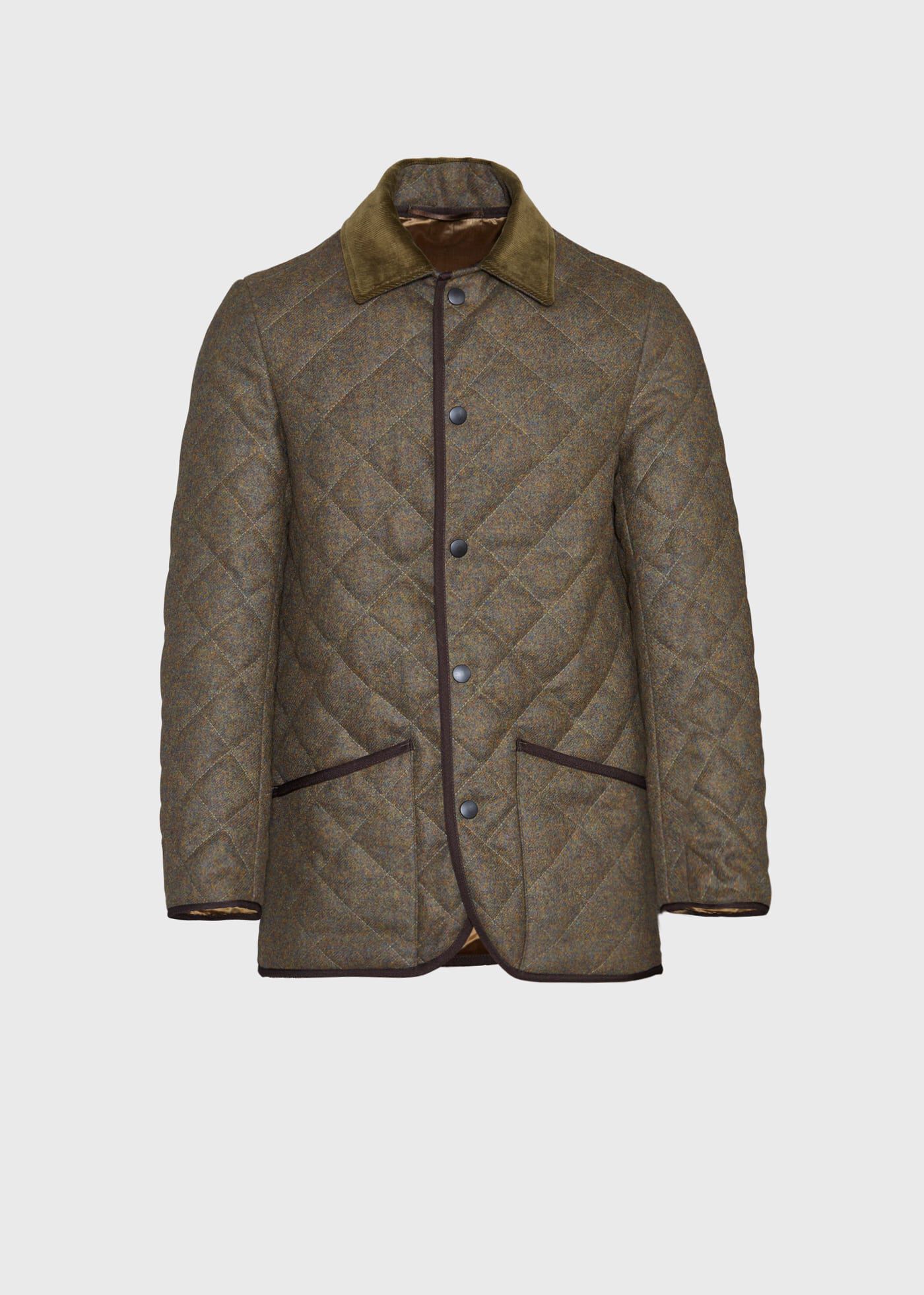Quilted Loden Barn Jacket with Corduroy Collar