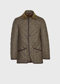 Paul Stuart Quilted Loden Barn Jacket with Corduroy Collar, thumbnail 1