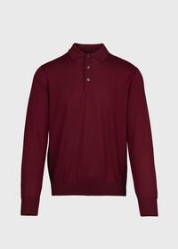 Paul Stuart Long Sleeve Merino Wool Polo Shirt, thumbnail 1