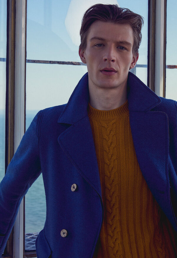 Paul Stuart Wool Cable and Rib Crewneck Sweater, image 2