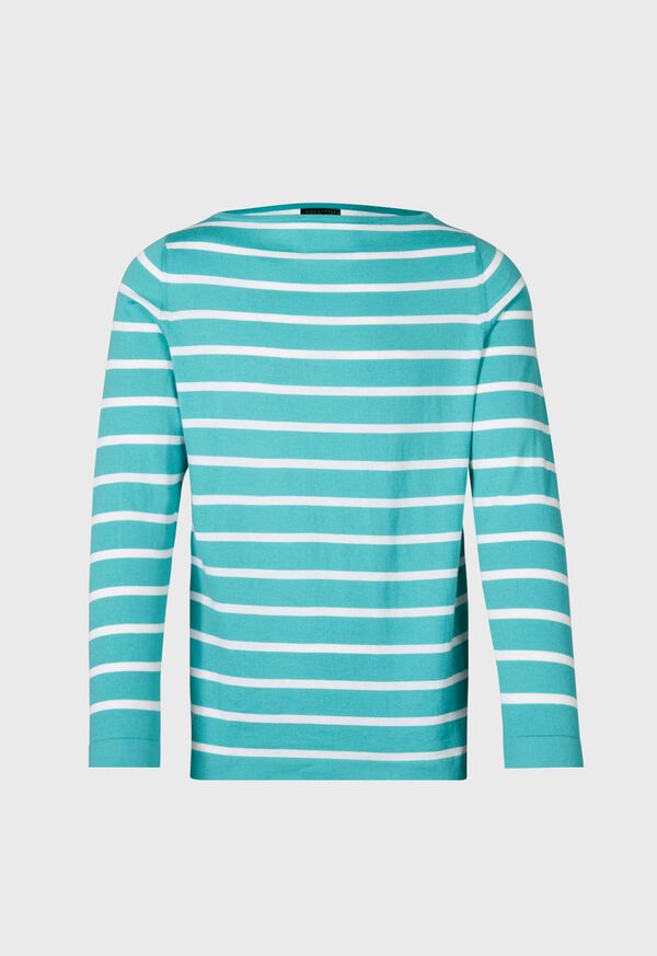 Paul Stuart Cotton & Cashmere Boat Neck Stripe Pullover, image 1