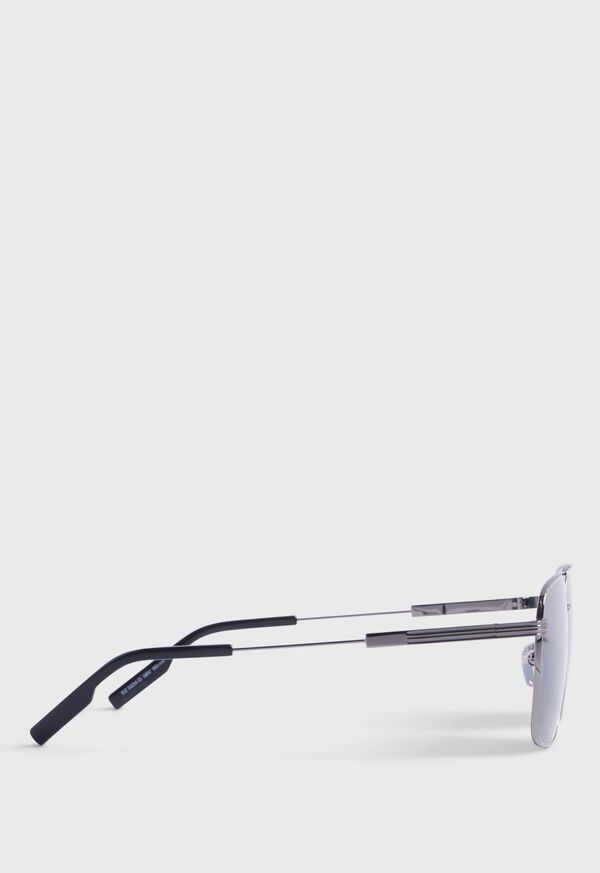 Paul Stuart ZEGNA Shiny Gunmetal Sunglasses with Blue Lens, image 2