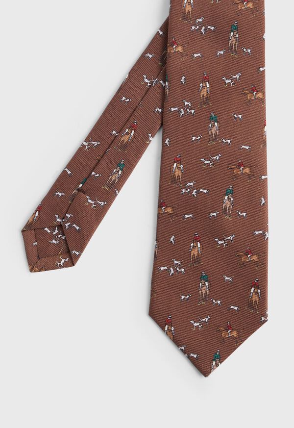 Paul Stuart Printed Silk Riding Scene Tie, image 1