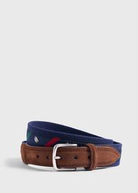 Paul Stuart Leather Trim Belt with Pony Embroidery, thumbnail 1