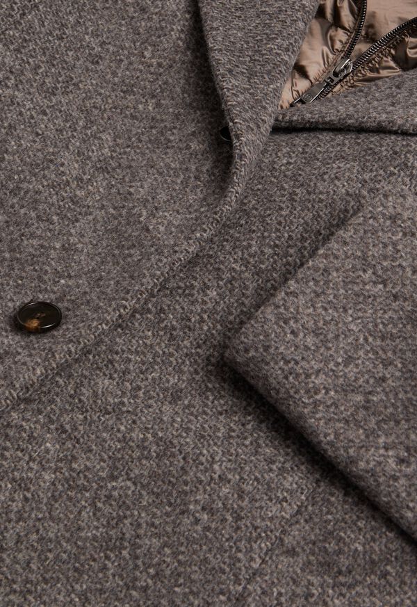 Paul Stuart Tweed Coat with Removable Vest & Fur, image 3
