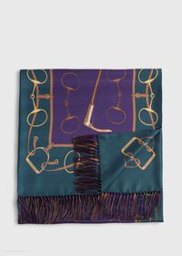 Paul Stuart Printed Equestrian Silk Scarf, thumbnail 1