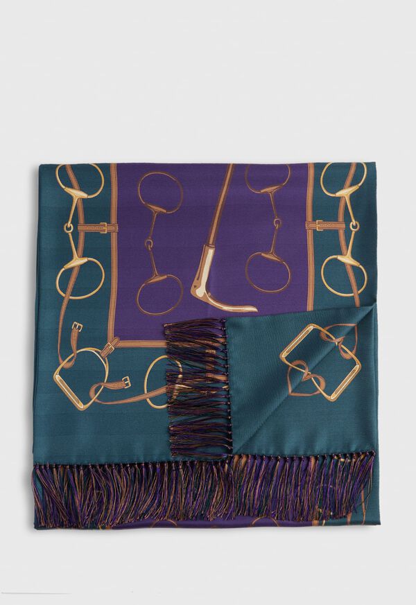 Paul Stuart Printed Equestrian Silk Scarf, image 1