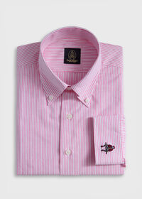 Paul Stuart Striped Oxford Logo Sport Shirt, thumbnail 1