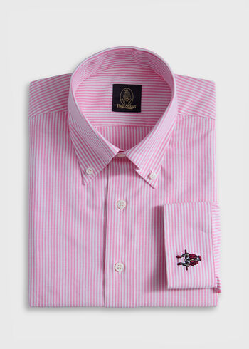 Paul Stuart Stripe Oxford Logo Sport Shirt