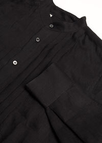 Paul Stuart Black Linen Pleated Pull Over Lounge Set, thumbnail 7
