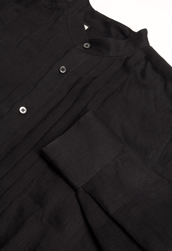Paul Stuart Black Linen Pleated Pull Over Lounge Set, image 7